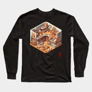 isometric cat bakery Long Sleeve T-Shirt